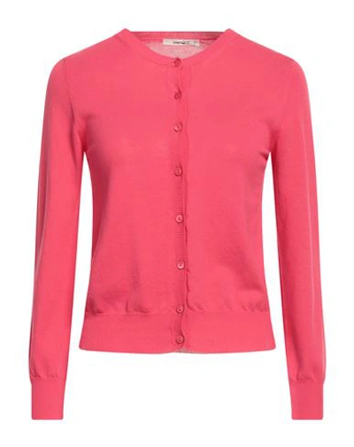 Shop Kangra Woman Cardigan Fuchsia Size 6 Cotton In Pink