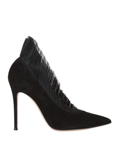 Shop Gianvito Rossi Woman Pumps Black Size 10.5 Leather, Textile Fibers