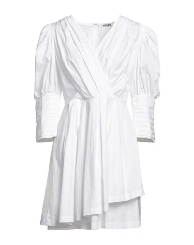 Shop Batsheva Woman Mini Dress White Size 6 Cotton