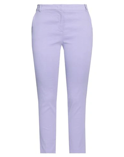 Shop Pinko Woman Pants Lilac Size 10 Linen, Viscose, Elastane In Purple