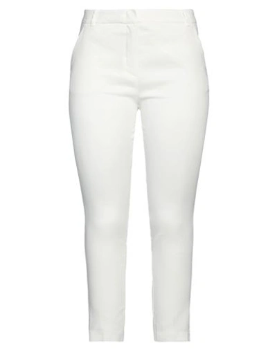 Shop Pinko Woman Pants White Size 12 Linen, Viscose, Elastane