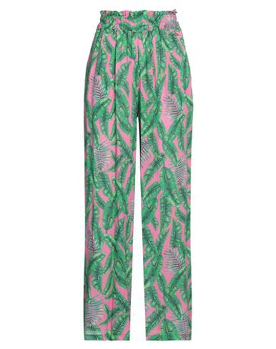 Shop Berna Woman Pants Green Size Xs Viscose