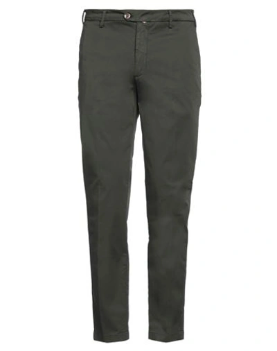 Baronio Man Pants Military Green Size 39 Cotton, Elastane In Green