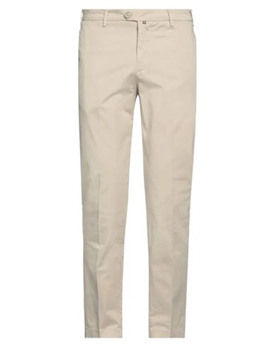 Shop Baronio Man Pants Beige Size 35 Cotton, Elastane