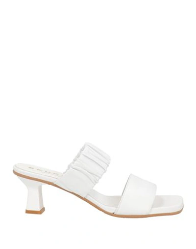 Shop Bruglia Woman Sandals White Size 11 Leather