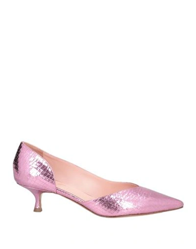 Shop Anna F . Woman Pumps Pink Size 7 Leather