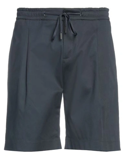 Shop Hōsio Man Shorts & Bermuda Shorts Midnight Blue Size 34 Cotton, Elastane
