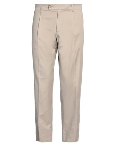 Shop Hōsio Man Pants Beige Size 36 Cotton, Elastane In Grey