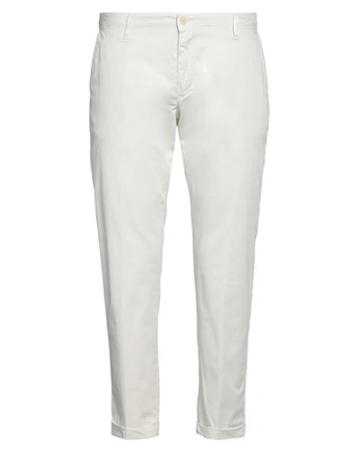 Shop Ago.ra.lo Ago. Ra. Lo. Man Pants Ivory Size 40 Cotton, Elastane In White