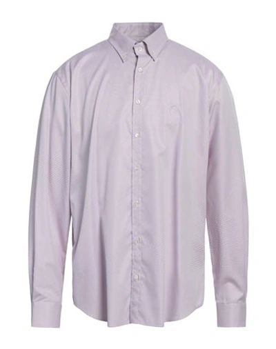 Shop Etro Man Shirt Mauve Size 17 ½ Cotton In Purple