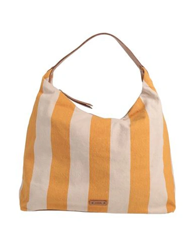 Shop Afar Woman Shoulder Bag Mandarin Size - Cotton, Bovine Leather