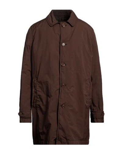 Shop Aspesi Man Overcoat Brown Size Xxl Polyamide