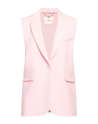 Shop Dmn Paris Woman Blazer Pink Size 2 Viscose, Virgin Wool, Elastane