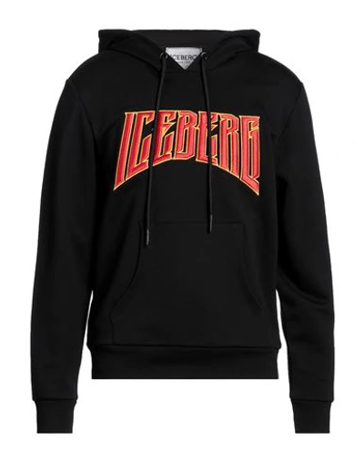 Shop Iceberg Man Sweatshirt Black Size Xxl Cotton, Polyester