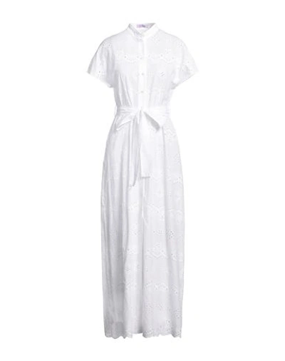 Shop Mc2 Saint Barth Woman Maxi Dress White Size L Cotton