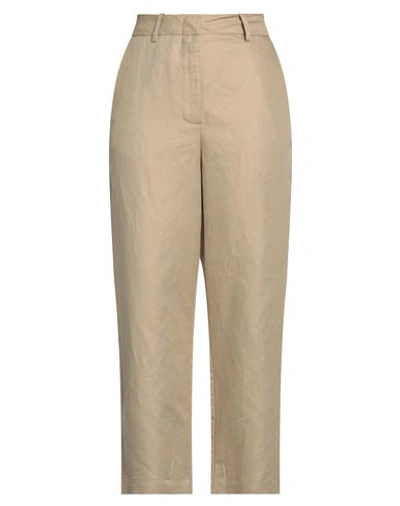 Shop Peuterey Woman Pants Beige Size 6 Cotton, Linen