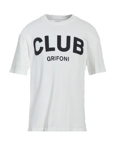 Shop Mauro Grifoni Grifoni Man T-shirt White Size L Cotton, Elastane