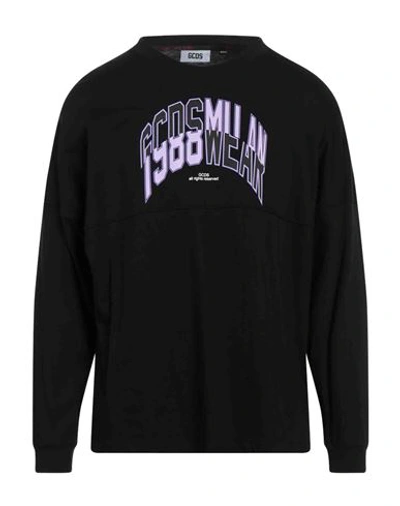Gcds Man T-shirt Black Size Xxl Cotton In Black