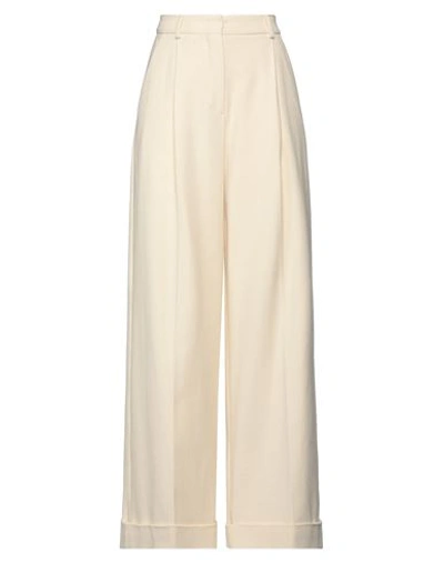 Shop Sportmax Woman Pants Ivory Size 10 Cotton In White