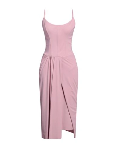 Shop Chiara Boni La Petite Robe Woman Midi Dress Pastel Pink Size 6 Polyamide, Elastane