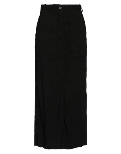 Shop Masnada Woman Maxi Skirt Black Size 4 Linen, Viscose, Elastane