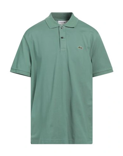 Shop Lacoste Man Polo Shirt Military Green Size 7 Cotton, Elastane