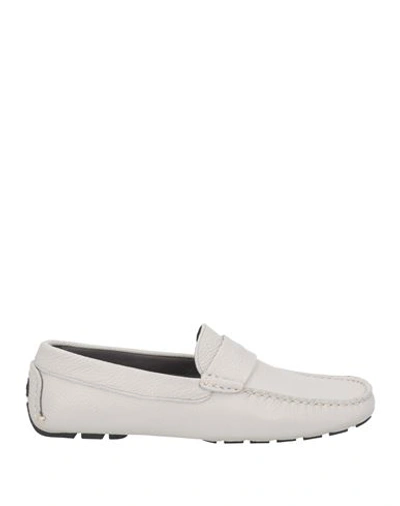 Shop Pollini Man Loafers Light Grey Size 8 Leather