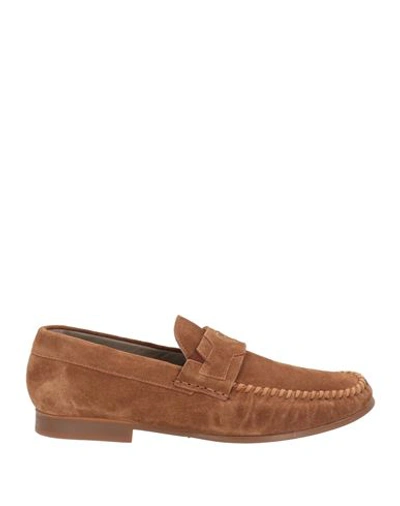 Shop Baldinini Man Loafers Tan Size 9 Leather In Brown