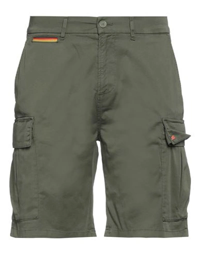 Shop Sundek Man Shorts & Bermuda Shorts Military Green Size 34 Cotton, Elastane