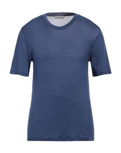 Shop Laneus Man T-shirt Navy Blue Size S Cotton