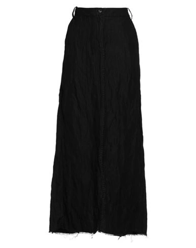 Shop Masnada Woman Maxi Skirt Black Size 10 Cotton, Linen, Metal