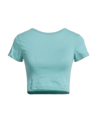 Shop Cristinaeffe Woman T-shirt Turquoise Size M Cotton In Blue