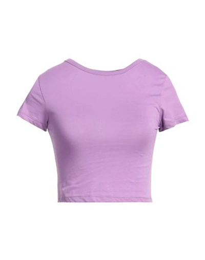 Shop Cristinaeffe Woman T-shirt Light Purple Size M Cotton