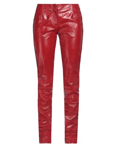 Missoni Woman Pants Red Size 10 Cow Leather In Red
