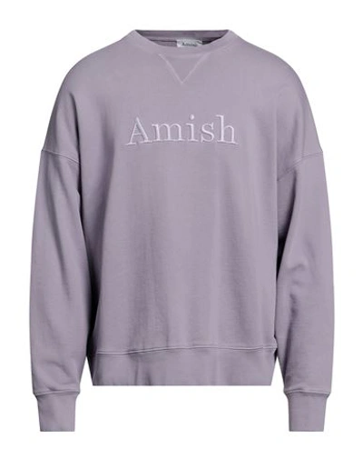 Shop Amish Man Sweatshirt Light Purple Size L Cotton
