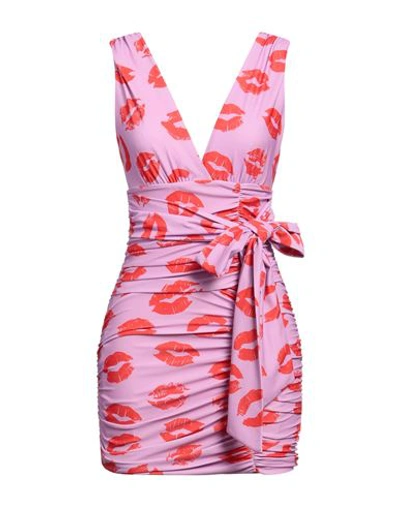 Shop Aniye By Woman Mini Dress Fuchsia Size 6 Polyester, Elastane In Pink