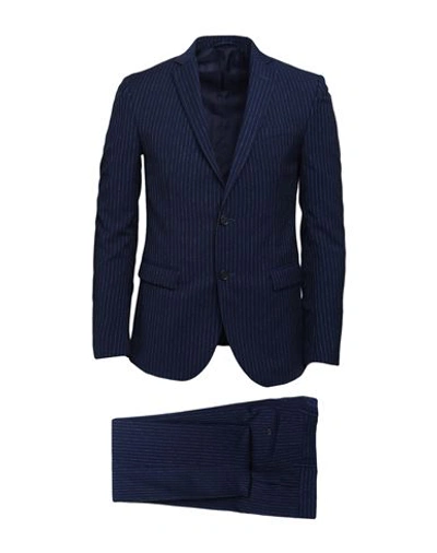 Shop At.p.co At. P.co Man Suit Navy Blue Size 36 Polyester, Viscose