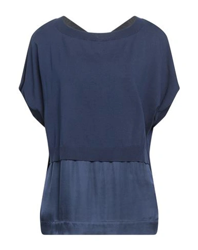 Shop Rossopuro Woman Sweater Midnight Blue Size S Cotton, Viscose