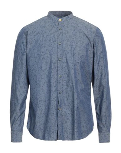 Shop Edizioni Limonaia Man Shirt Navy Blue Size 16 Cotton
