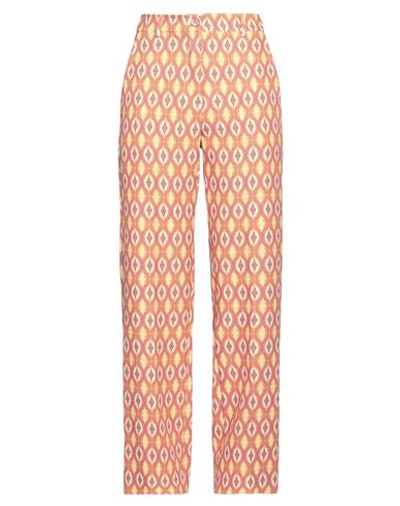Shop Angela Mele Milano Woman Pants Apricot Size Xs Viscose, Polyester, Elastane In Orange