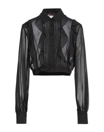 Olla Parèg Olla Parég Woman Shirt Black Size 4 Polyester, Viscose In Black