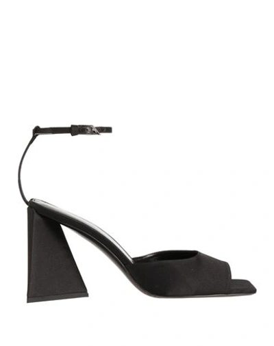 Attico The  Woman Sandals Black Size 9 Textile Fibers In Black