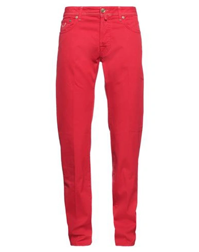 Shop Jacob Cohёn Man Pants Red Size 34 Cotton