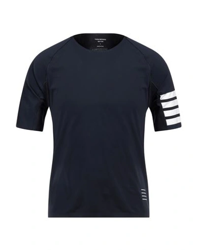 Shop Thom Browne Man T-shirt Midnight Blue Size L Nylon, Elastane