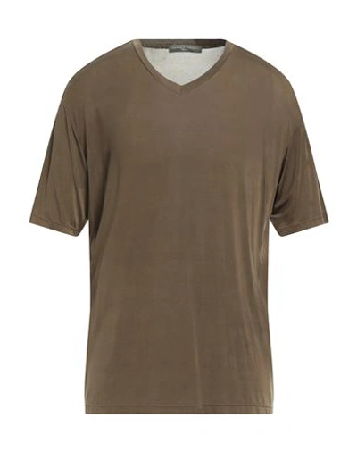 Shop Daniele Fiesoli Man T-shirt Cocoa Size L Cupro, Elastane In Brown