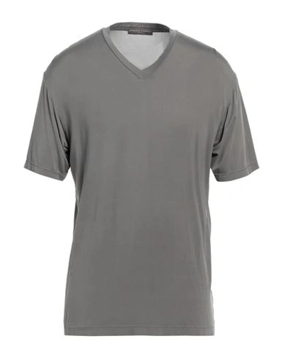 Shop Daniele Fiesoli Man T-shirt Grey Size L Cupro, Elastane