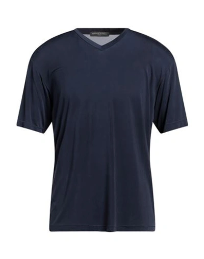 Shop Daniele Fiesoli Man T-shirt Navy Blue Size Xl Cupro, Elastane