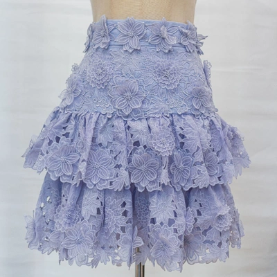 Pre-owned Zimmermann Periwinkle The Lovestruck Mini Skirt