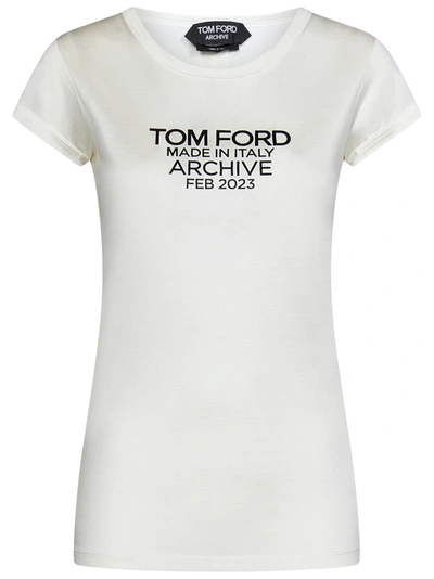 Shop Tom Ford T-shirt In Bianco