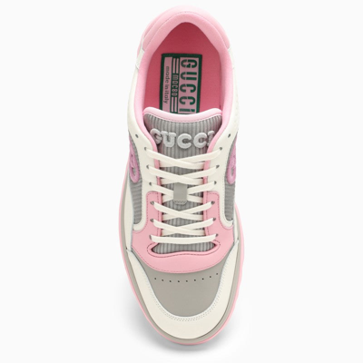 Shop Gucci Low Mac80 White/grey/pink Trainer Women